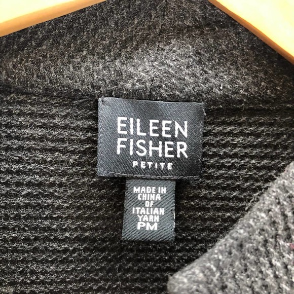 Eileen Fisher Waffle Knit Button Front Top - Picture 2 of 5